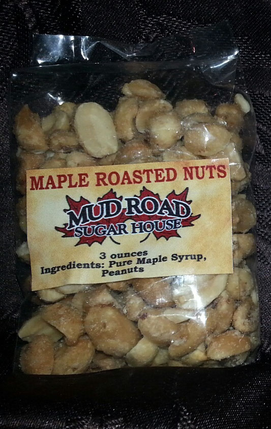maple roasted nuts in a bag